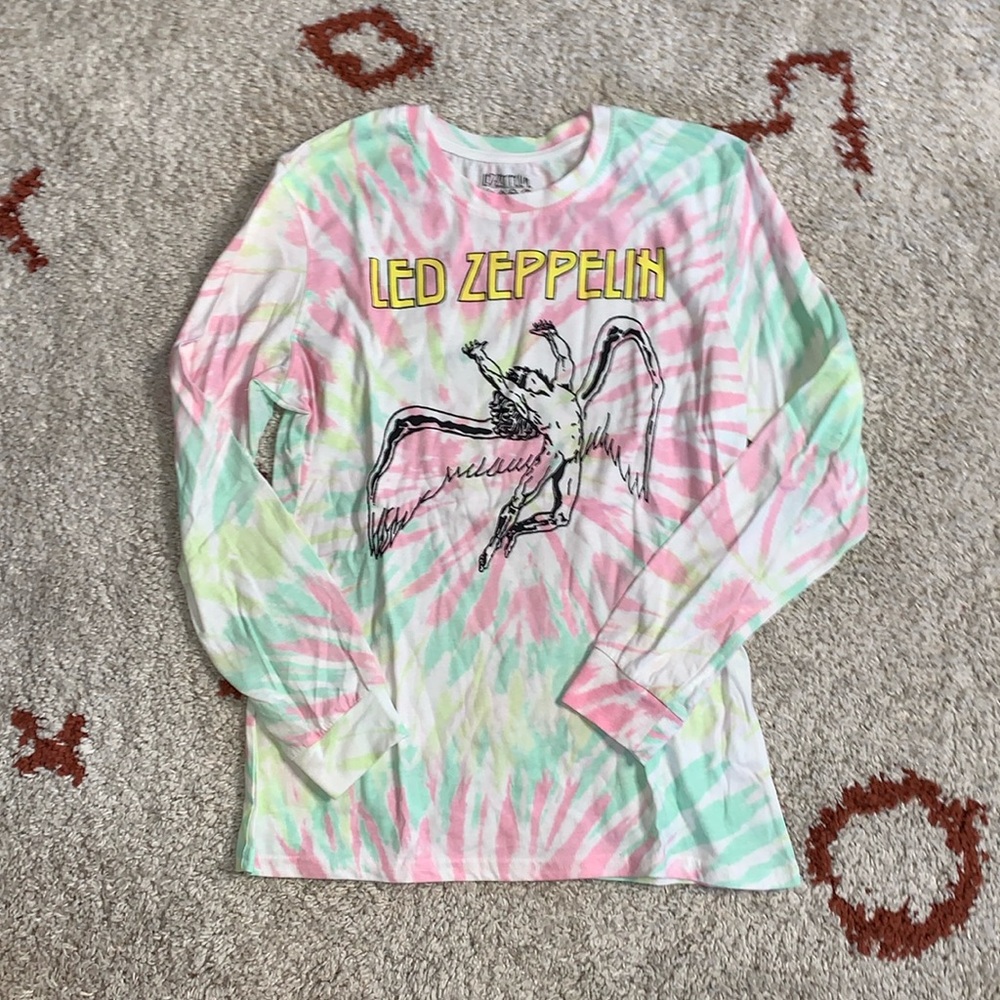 Official-Led Zeppelin- Long Sleeve TieDye Tee Shirt- Sz Med(Check Measurements)